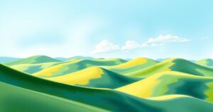 Rolling hills with a calm sky, illustrating Turkey's landscape, symbolizing resilience in seismic zones.