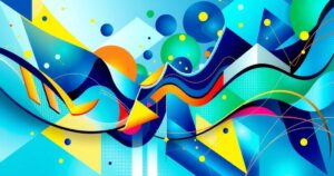 Abstract representation of finance with colorful geometric shapes and patterns.
