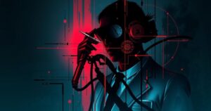 Abstract composition representing intelligence operations, featuring dark tones and high contrast elements.