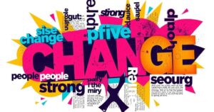 A creative representation of catchy political slogans and words conveying strong emotion and unity.