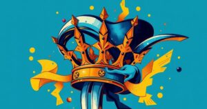 An abstract representation of determination and leadership with a blend of vibrant colors signifying strength and stability.