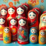 Colorful abstract matryoshka dolls symbolizing unity and diversity.