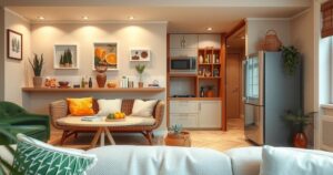 A cozy renovated apartment featuring Russian foods and Chinese appliances, symbolizing local adaptation to sanctions.